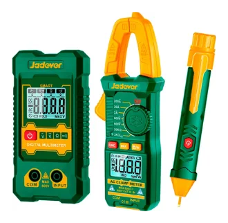Multímetro, pinza amperométrica y detector de tensión Jadever