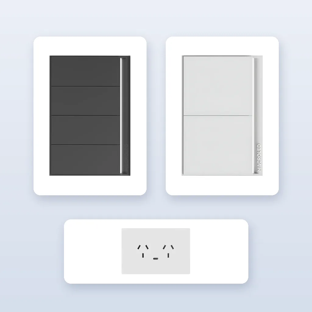 Teclas smart WiFi Macroled línea Tokio y tomacorriente con USB-C
